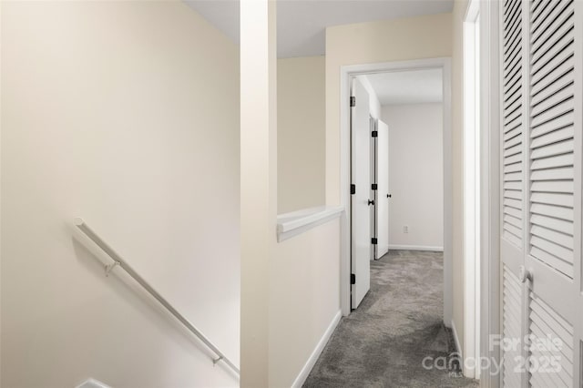 6013 Heath Valley Rd, Charlotte, NC 28210 - hallway with carpet flooring and an upstairs landing