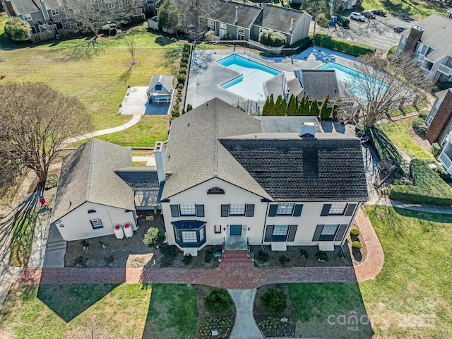 6013 Heath Valley Rd, Charlotte, NC 28210 - aerial view of property and surrounding area with a pool