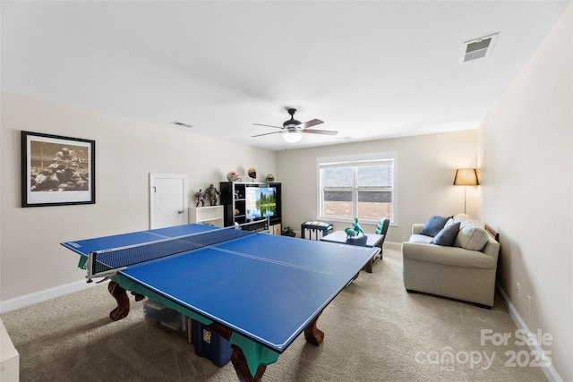116 Kentmere Ln, Clover, SC 29710 - game room featuring light colored carpet and ceiling fan