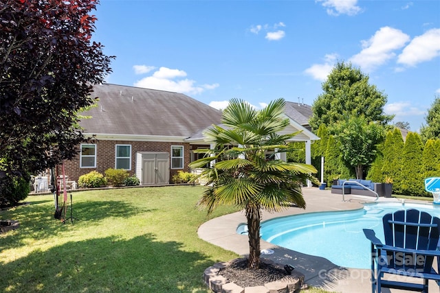 116 Kentmere Ln, Clover, SC 29710 - swimming pool with a lawn, an outdoor living space, and a patio area