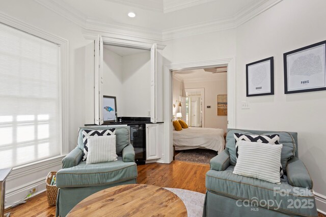 117 Founders Dr, Flat Rock, NC 28731 - bedroom with wood finished floors and ornamental molding