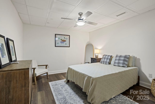 117 Founders Dr, Flat Rock, NC 28731 - bedroom featuring dark wood-type flooring and ceiling fan