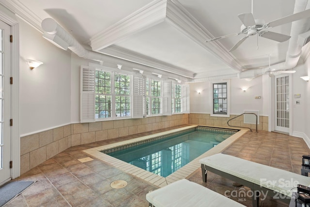 117 Founders Dr, Flat Rock, NC 28731 - view of pool featuring a ceiling fan and a hot tub