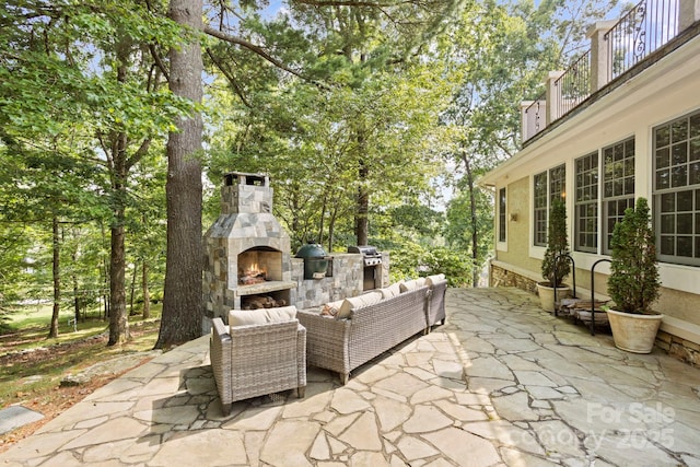 117 Founders Dr, Flat Rock, NC 28731 - patio / terrace with a patio and an outdoor living space with a fireplace