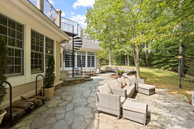 117 Founders Dr, Flat Rock, NC 28731 - view of patio featuring stairs and outdoor lounge area