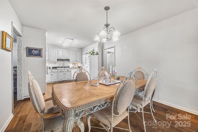 1010 Rainbow Cir, Catawba, SC 29704 - dining space featuring a chandelier and dark wood-style flooring
