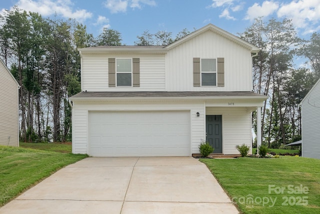 1478 Cannan Mountain Dr, Newton, NC 28658 - traditional home with a garage, a front lawn, and concrete driveway