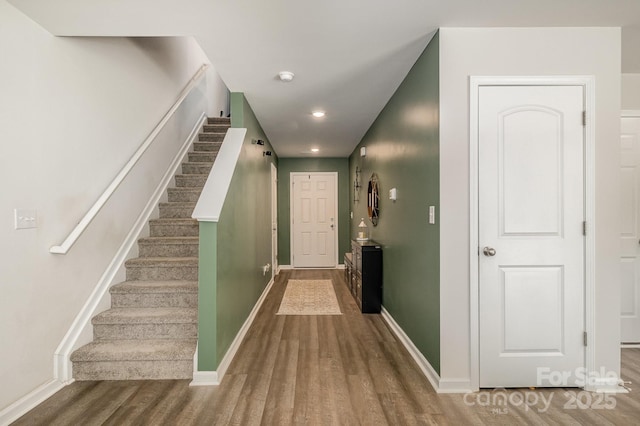 1478 Cannan Mountain Dr, Newton, NC 28658 - stairs with wood finished floors and recessed lighting