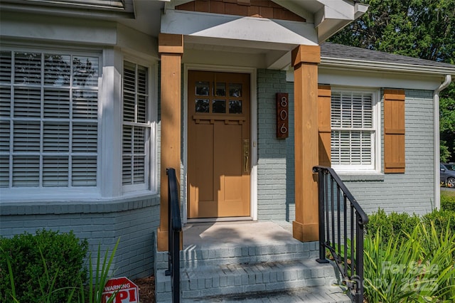 806 S Point Rd, Belmont, NC 28012 - doorway to property with brick siding and a shingled roof