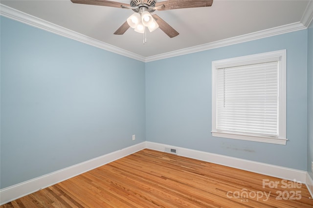806 S Point Rd, Belmont, NC 28012 - unfurnished room with crown molding, ceiling fan, and light wood-type flooring