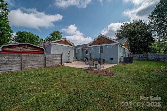 806 S Point Rd, Belmont, NC 28012 - rear view of property featuring a patio area, a fenced backyard, and brick siding