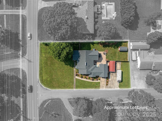 806 S Point Rd, Belmont, NC 28012 - aerial view of property and surrounding area featuring property boundaries highlighted