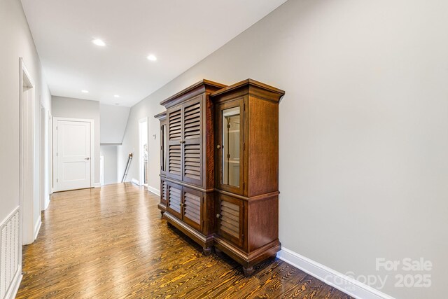 11 By The Wayside Dr, Columbus, NC 28722 - hallway featuring wood finished floors, recessed lighting, and an upstairs landing