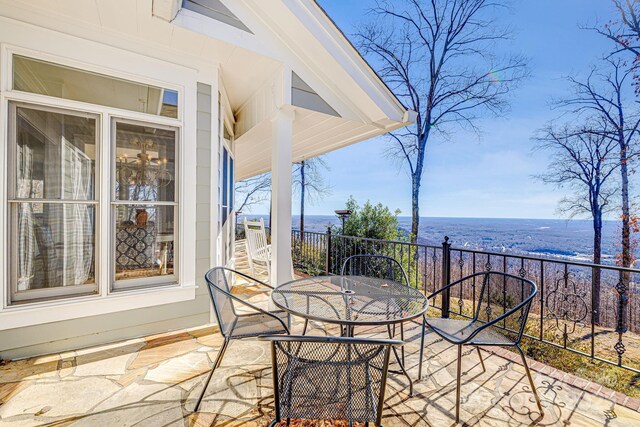 11 By The Wayside Dr, Columbus, NC 28722 - view of patio featuring outdoor dining area and a water view