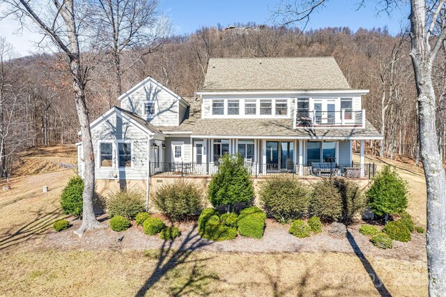 11 By The Wayside Dr, Columbus, NC 28722 - view of front of home with a balcony and covered porch