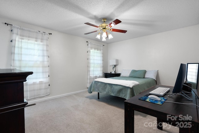 13 Fox Ridge Dr, Granite Falls, NC 28630 - carpeted bedroom with ceiling fan and a textured ceiling