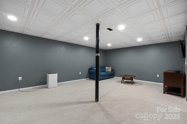 13 Fox Ridge Dr, Granite Falls, NC 28630 - finished below grade area with carpet flooring, recessed lighting, and an ornate ceiling