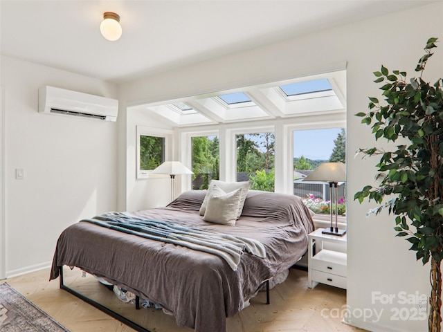 2 Briarwood Dr, Alexander, NC 28701 - bedroom with a wall unit AC and a skylight
