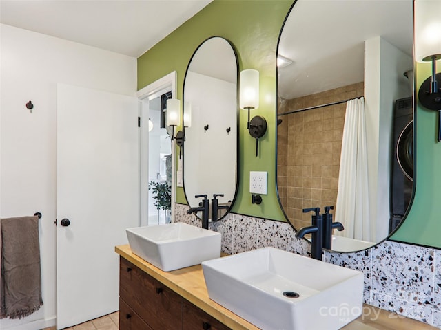 2 Briarwood Dr, Alexander, NC 28701 - full bathroom featuring decorative backsplash and double vanity