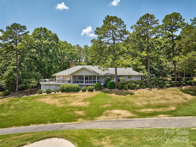 17 Heritage Dr, Lake Wylie, SC 29710 - view of front of house with a chimney and a front yard
