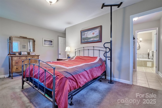 17 Heritage Dr, Lake Wylie, SC 29710 - carpeted bedroom with ensuite bath and tile patterned floors
