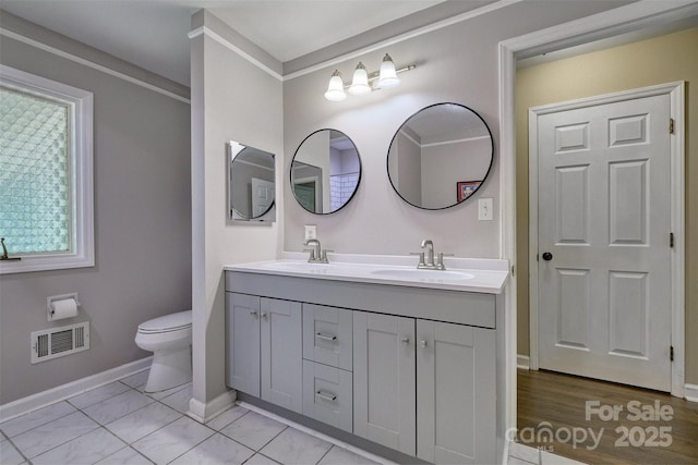 17 Heritage Dr, Lake Wylie, SC 29710 - bathroom with double vanity and toilet