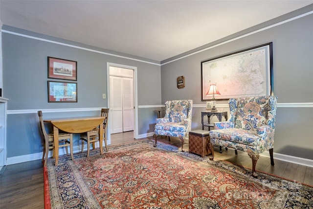 17 Heritage Dr, Lake Wylie, SC 29710 - sitting room featuring wood finished floors and ornamental molding