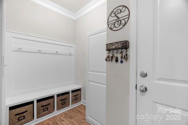236 Robinwood Ln, Clover, SC 29710 - mudroom with ornamental molding and light wood-style flooring