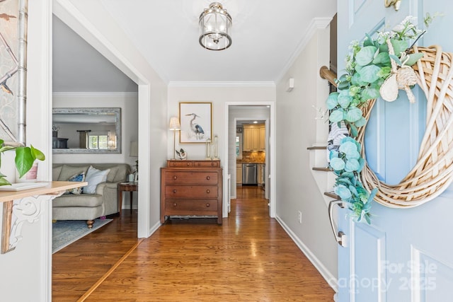 2838 Candleberry Ct, Charlotte, NC 28210 - entrance foyer with wood finished floors and ornamental molding