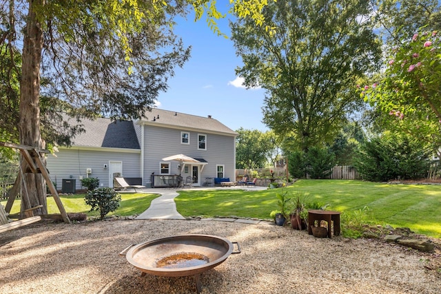 2838 Candleberry Ct, Charlotte, NC 28210 - back of property featuring a patio area and a shingled roof