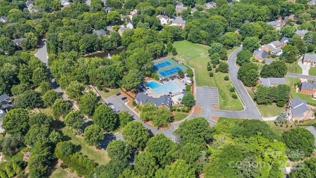 2838 Candleberry Ct, Charlotte, NC 28210 - aerial view of property and surrounding area featuring a pool area