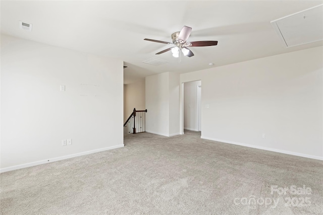 15213 Red Canoe Way, Charlotte, NC 28278 - unfurnished room with attic access, carpet flooring, and a ceiling fan