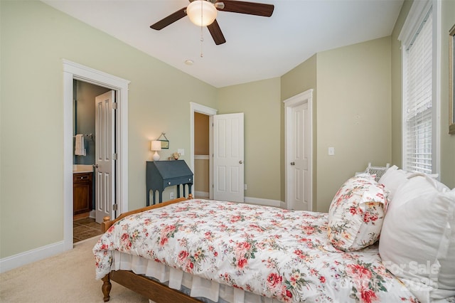 13714 Morehouse St, Huntersville, NC 28078 - bedroom featuring carpet floors, a ceiling fan, and ensuite bathroom