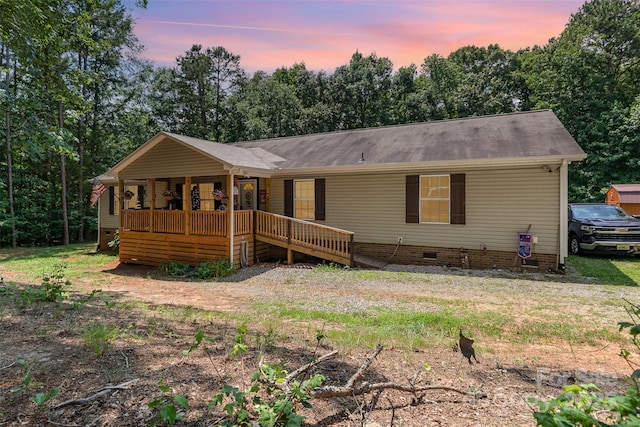 824 Brevard Place Rd, Iron Station, NC 28080 - view of front of house with crawl space and view of scattered trees