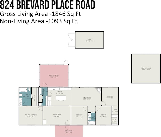824 Brevard Place Rd, Iron Station, NC 28080 - view of home floor plan