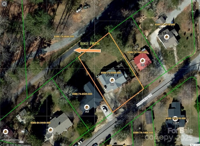 169 Montview Cir, Brevard, NC 28712 - aerial overview of property's location featuring property parcel outlined