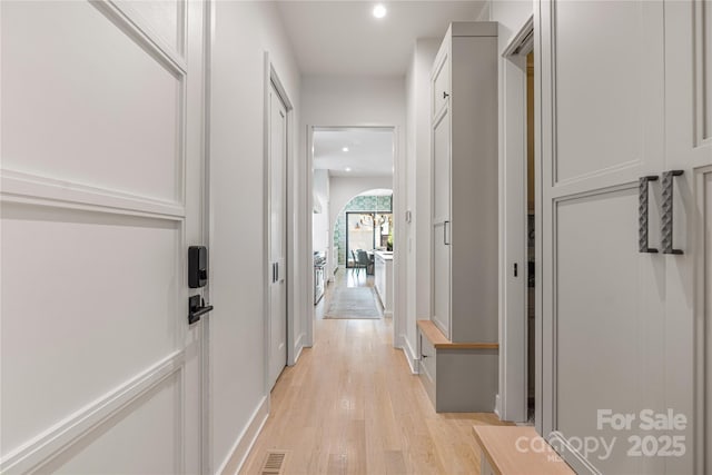 1401 Heather Ln, Charlotte, NC 28209 - corridor featuring recessed lighting and light wood-type flooring