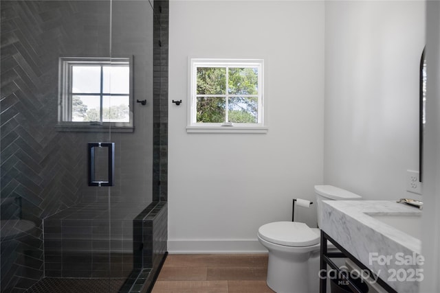 1401 Heather Ln, Charlotte, NC 28209 - full bathroom with vanity, plenty of natural light, and a shower stall