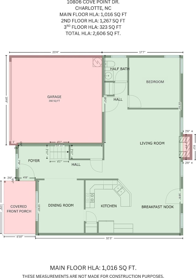 10806 Cove Point Dr, Charlotte, NC 28278 - view of property floor plan