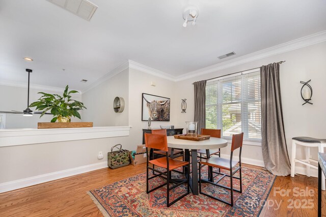 4937 S Hill View Dr, Charlotte, NC 28210 - dining space featuring wood finished floors and ornamental molding