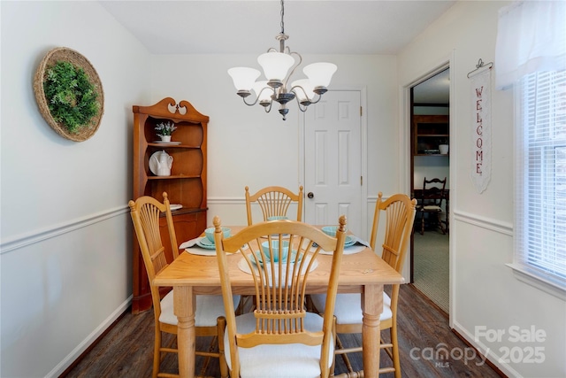 1828 Independence Sq, Kannapolis, NC 28081 - dining space featuring a chandelier and dark wood finished floors