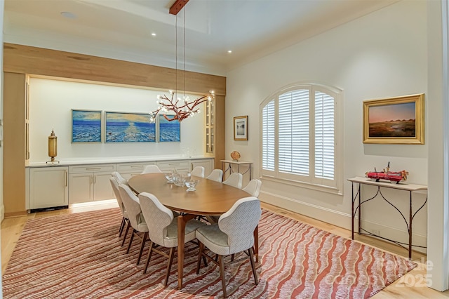 2632 Bartram Pl, Winston Salem, NC 27106 - dining space featuring light wood finished floors and a chandelier
