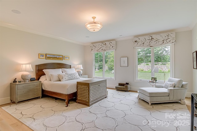 2632 Bartram Pl, Winston Salem, NC 27106 - bedroom with light wood-type flooring and crown molding