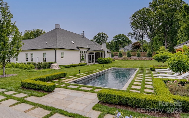 2632 Bartram Pl, Winston Salem, NC 27106 - outdoor pool with a yard and a sunroom