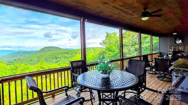 71 Raptor Way, Sapphire, NC 28774 - sunroom featuring a mountain view and a forest view