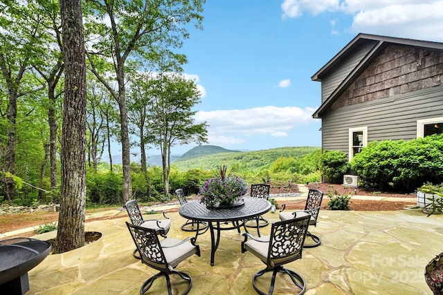 71 Raptor Way, Sapphire, NC 28774 - view of patio / terrace with outdoor dining area and a mountain view
