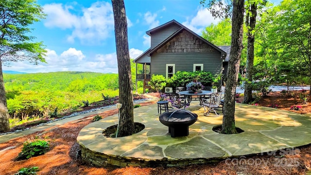 71 Raptor Way, Sapphire, NC 28774 - view of yard with a patio and a fire pit