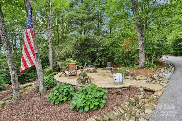 71 Raptor Way, Sapphire, NC 28774 - view of yard with a patio area and an outdoor fire pit