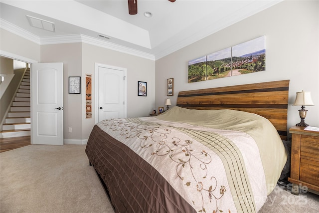233 Highland Forest Dr, Clover, SC 29710 - carpeted bedroom featuring crown molding and a ceiling fan