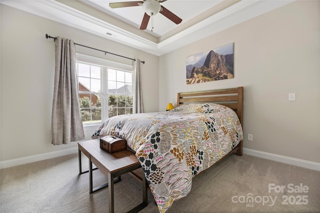 233 Highland Forest Dr, Clover, SC 29710 - bedroom featuring carpet, a raised ceiling, and a ceiling fan